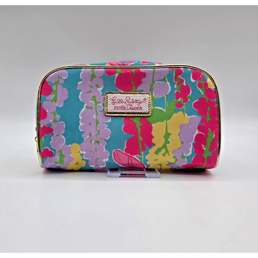 Lilly Pulitzer for Estée Lauder Floral Cosmetic Bag Makeup Pouch Travel Case Zip